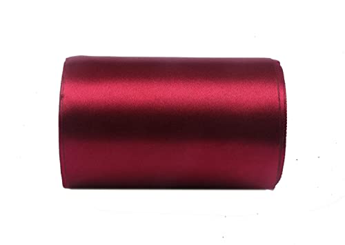 YYCRAFT 20,3 cm breites Satinband, Satin-Stoffspule für große Eröffnung, Schneiden, Zeremonie, Hochzeit, Geburtstag, Party, Dekoration, Geschenk, Handwerk (22 Meter, Burgunderrot) von YYCRAFT
