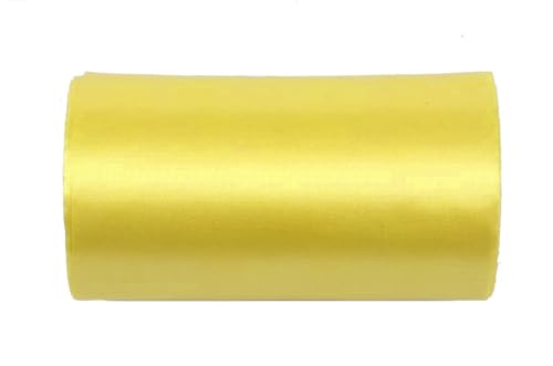 YYCRAFT 20,3 cm breites Satinband, Satin-Stoffspule für große Eröffnung, Schneiden, Zeremonie, Hochzeit, Geburtstag, Party, Dekoration, Geschenk, Handwerk (22 Meter, gelb) von YYCRAFT