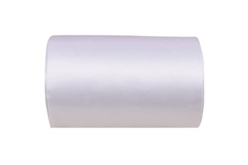 YYCRAFT 20,3 cm breites Satinband, Satin-Stoffspule für große Eröffnung, Schneiden, Zeremonie, Hochzeit, Geburtstag, Party, Dekoration, Geschenk, Handwerk (22 Meter, weiß) von YYCRAFT