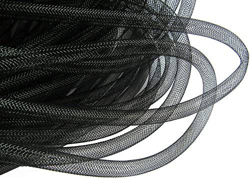 YYCRAFT 22 Meter massives Netzrohr Deco Flex für Kränze, Cyberlox CRIN Basteln, 8 mm (ohne Folie), Schwarz von YYCRAFT
