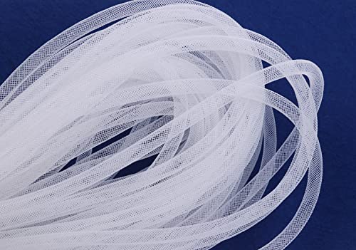 YYCRAFT 22 Meter massives Netzrohr Deco Flex für Kränze, Cyberlox CRIN Basteln, 8 mm (ohne Folie), Weiß von YYCRAFT