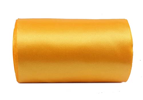 YYCRAFT 25,4 cm breite Satinband, Satin-Stoffspule für große Eröffnung, Schneiden, Zeremonie, Hochzeit, Geburtstag, Party, Dekoration, Geschenk, Handwerk (22 Meter, helles Gelb) von YYCRAFT