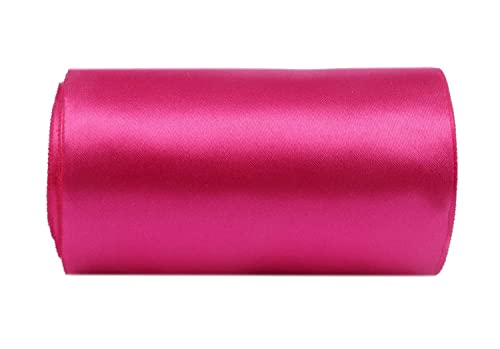 YYCRAFT 25,4 cm breites Satinband, Satin-Stoffspule für große Eröffnung, Schneiden, Zeremonie, Hochzeit, Geburtstag, Party, Dekoration, Geschenk, Handwerk (22 Meter, Hot Pink) von YYCRAFT