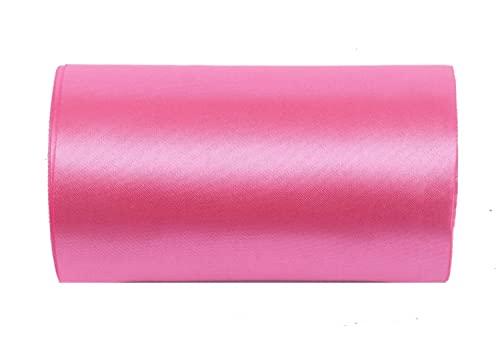 YYCRAFT 25,4 cm breites Satinband, Satin-Stoffspule für große Eröffnung, Schneiden, Zeremonie, Hochzeit, Geburtstag, Party, Dekoration, Geschenk, Handwerk (22 Meter, dunkelrosa) von YYCRAFT