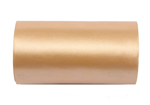 YYCRAFT 25,4 cm breites Satinband, Satin-Stoffspule für große Eröffnung, Schneiden, Zeremonie, Hochzeit, Geburtstag, Party, Dekoration, Geschenk, Handwerk (22 Meter, hellbraun) von YYCRAFT