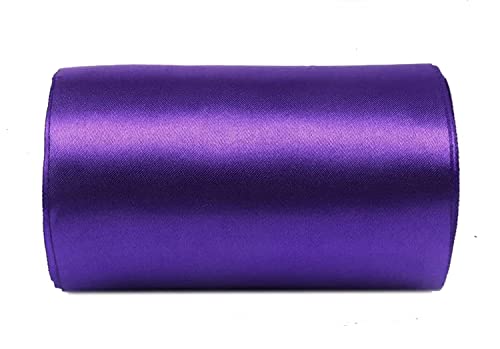 YYCRAFT 25,4 cm breites Satinband, Satin-Stoffspule für große Eröffnung, Schneiden, Zeremonie, Hochzeit, Geburtstag, Party, Dekoration, Geschenk, Handwerk (22 Meter, lila) von YYCRAFT