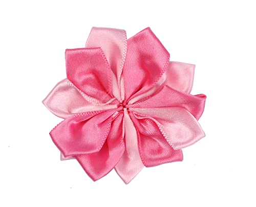 YYCRAFT 30 Satinband-Blumen, 5,1 cm, für Bastelarbeiten, Hochzeit, Nähen, Verzierung, Applikationen (Rosa/Dunkelrosa) von YYCRAFT