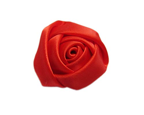 YYCRAFT 30 Stück Satin-Rosen 4D-Rosen 4,4 cm zum Basteln Hochzeit Braut rot von YYCRAFT