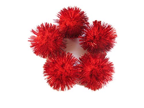 YYCRAFT 30 große Glitzer-Bommeln für Bastelarbeiten, Katzenspielzeug, rot (3,8 cm) von YYCRAFT