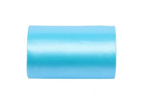 YYCRAFT 7,6 cm breites Satinband, Satin-Stoffspule für große Eröffnung, Schneiden, Zeremonie, Hochzeit, Geburtstag, Party, Dekoration, Geschenk, Handwerk (45,7 m, Aqua) von YYCRAFT