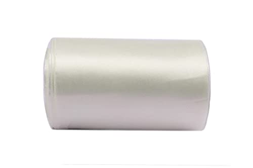 YYCRAFT 7,6 cm breites Satinband, Satin-Stoffspule für große Eröffnung, Schneiden, Zeremonie, Hochzeit, Geburtstag, Party, Dekoration, Geschenk, Handwerk (45,7 m, elfenbeinfarben) von YYCRAFT
