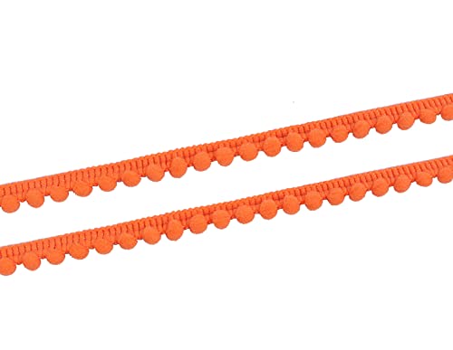 YYCRAFT 9,1 m breit, kleine Pompon-Ball-Fransenborte, zum Selbermachen, Nähzubehör für Zuhause, Vorhang, Kleidung, Kissen, Dekoration (Pompon-Größe 5 mm) (orange) von YYCRAFT