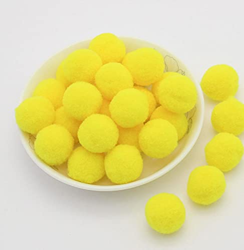 YYCRAFT Bastel-Pompom-Bälle, 3,8 cm, 50 Stück (Pompon-Größe: 3,8 cm, gelb) von YYCRAFT