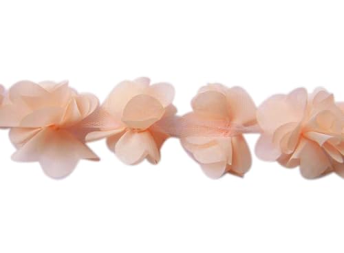 YYCRAFT Chiffon-Blumen-Spitzenband, 5 cm, 4 m, pfirsichfarben YYCRAFT Chiffon-Blumen-Spitzenband, 5 cm, 4 m, pfirsichfarben von YYCRAFT