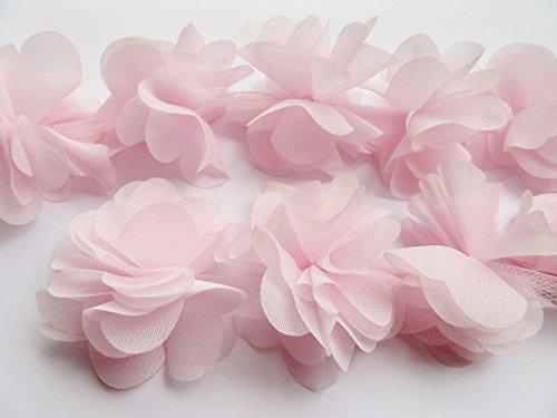 YYCRAFT Chiffon-Blumen-Spitzenband, 5 cm, 4 m von YYCRAFT