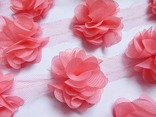 YYCRAFT Chiffon-Blumen-Spitzenband, 5 cm, 4 m YYCRAFT Chiffon-Blumen-Spitzenband, 5 cm, 4 m von YYCRAFT