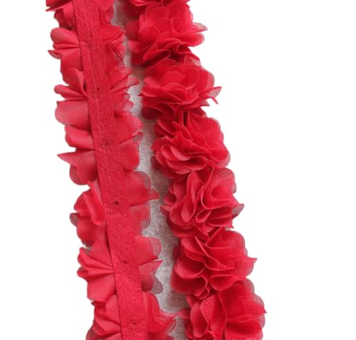 YYCRAFT Chiffon-Spitzenband für Applikationen, Nähen, Basteln, Hochzeit, Brautkleid, DIY-Dekoration, 5,1 cm, Rot YYCRAFT Chiffon-Spitzenband für Applikationen, Nähen, Basteln, Hochzeit, Brautkleid, DIY-Dekoration, 5,1 cm, Rot von YYCRAFT