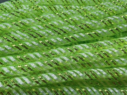 YYCRAFT Deco Mesh Tube Flex mit Metallfolie, DIY-Kränze, 8 mm x 22,7 m, gestreift, Neongrün YYCRAFT Deco Mesh Tube Flex mit Metallfolie, DIY-Kränze, 8 mm x 22,7 m, gestreift, Neongrün von YYCRAFT