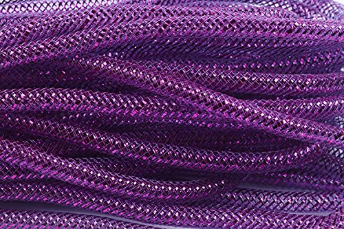 YYCRAFT Deco Mesh Tubing Flex mit Metallfolie, 8 mm x 12,7 m, Violett von YYCRAFT