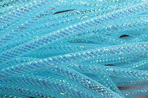 YYCRAFT Eine Rolle Deco Mesh Tube Flex mit Metallfolie, 8 mm x 27,7 m, Aqua YYCRAFT Eine Rolle Deco Mesh Tube Flex mit Metallfolie, 8 mm x 27,7 m, Aqua von YYCRAFT