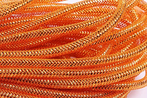 YYCRAFT Eine Rolle Deco Mesh Tube Flex mit Metallfolie 8 mm x 27,7 m, Orange YYCRAFT Eine Rolle Deco Mesh Tube Flex mit Metallfolie 8 mm x 27,7 m, Orange von YYCRAFT