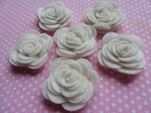 YYCRAFT Filz-Rosen, 3,8 cm, 4D-Blumen-Applikation, 20 Stück elfenbeinfarben YYCRAFT Filz-Rosen, 3,8 cm, 4D-Blumen-Applikation, 20 Stück elfenbeinfarben von YYCRAFT