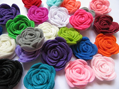 YYCRAFT Filz-Rosen, 3,8 cm, 4D-Blumen-Applikation, 20 Stück mix YYCRAFT Filz-Rosen, 3,8 cm, 4D-Blumen-Applikation, 20 Stück mix von YYCRAFT
