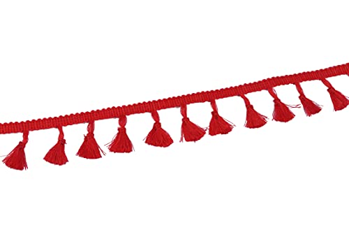YYCRAFT Fransenband für Vorhänge, Kleidung, Nähen, Basteln, 9,1 m (rot) von YYCRAFT