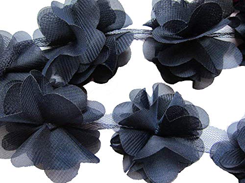 YYCRAFT Haarschmuck, 5 cm, Chiffon, Blumen-Spitzenband, zum Selbermachen, 4 m von YYCRAFT