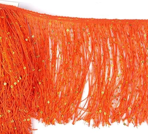 YYCRAFT Hoogram Pailletten-Kette, Quaste, Fransenborte von The Yard Girlande, Tanzkostüm, Party-Dekoration, 4,5 m, Orange YYCRAFT Hoogram Pailletten-Kette, Quaste, Fransenborte von The Yard Girlande, Tanzkostüm, Party-Dekoration, 4,5 m, Orange von YYCRAFT