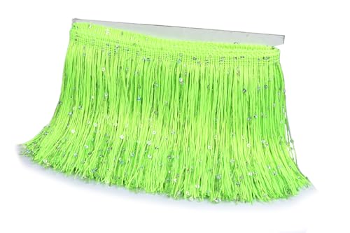 YYCRAFT Hoogram Pailletten-Ketten-Fransenborte von The Yard Girlande, Tanzkostüm, Party-Dekoration, 4,5 m, Neongrün YYCRAFT Hoogram Pailletten-Ketten-Fransenborte von The Yard Girlande, Tanzkostüm, Party-Dekoration, 4,5 m, Neongrün von YYCRAFT