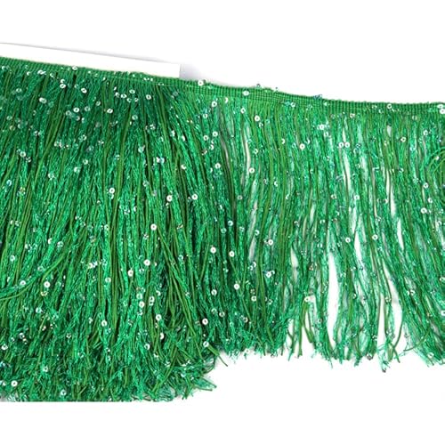 YYCRAFT Hoogram Pailletten-Ketten-Quaste, Fransenborte, Girlande, Tanzkostüm, Party-Dekoration, 4,5 m, Smaragdgrün, 20,3 cm YYCRAFT Hoogram Pailletten-Ketten-Quaste, Fransenborte, Girlande, Tanzkostüm, Party-Dekoration, 4,5 m, Smaragdgrün, 20,3 cm von YYCRAFT