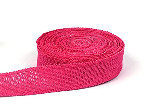 YYCRAFT Juteband mit Draht, 3,8 cm x 12 m, Hot Pink YYCRAFT Juteband mit Draht, 3,8 cm x 12 m, Hot Pink von YYCRAFT