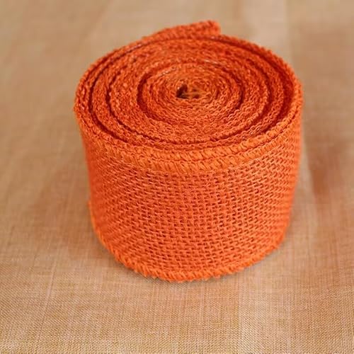 YYCRAFT Juteband mit Draht, 3,8 cm x 12 m, Orange von YYCRAFT