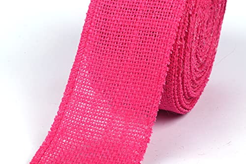 YYCRAFT Juteband mit Draht, 6,3 cm x 12 m, Hot Pink von YYCRAFT
