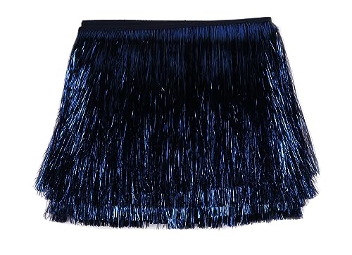 YYCRAFT Lametta-Fransenborte, 20,3 cm breit, für Tanzkostüm, Fransenbesatz, glänzender Folieneffekt (4,5 m, Marineblau) YYCRAFT Lametta-Fransenborte, 20,3 cm breit, für Tanzkostüm, Fransenbesatz, glänzender Folieneffekt (4,5 m, Marineblau) von YYCRAFT