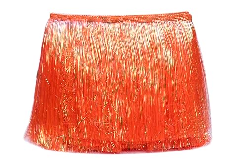 YYCRAFT Lametta-Fransenborte, 20,3 cm breit, für Tanzkostüme, Fransenborte, glänzender Folieneffekt, 4,5 m, Neonorange YYCRAFT Lametta-Fransenborte, 20,3 cm breit, für Tanzkostüme, Fransenborte, glänzender Folieneffekt, 4,5 m, Neonorange von YYCRAFT