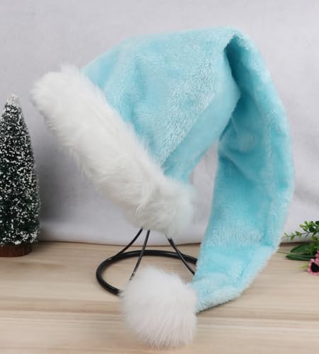 YYCRAFT Lange Aqua Blue Santa Hat Deluxe Weihnachtsmütze für Erwachsene Unisex Neujahr Festliche Party Weihnachtsbedarf 1 Packung YYCRAFT Lange Aqua Blue Santa Hat Deluxe Weihnachtsmütze für Erwachsene Unisex Neujahr Festliche Party Weihnachtsbedarf 1 Packung von YYCRAFT