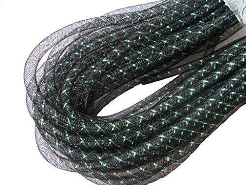 YYCRAFT Eine Rolle 22,7 m Netzschlauch für Bastelarbeiten, Deco Flex für Kränze, Cyberlox CRIN Handwerk, 8 mm (3/8 Zoll) (schwarz/grüne Streifen) YYCRAFT Eine Rolle 22,7 m Netzschlauch für Bastelarbeiten, Deco Flex für Kränze, Cyberlox CRIN Handwerk, 8 mm (3/8 Zoll) (schwarz/grüne Streifen) von YYCRAFT