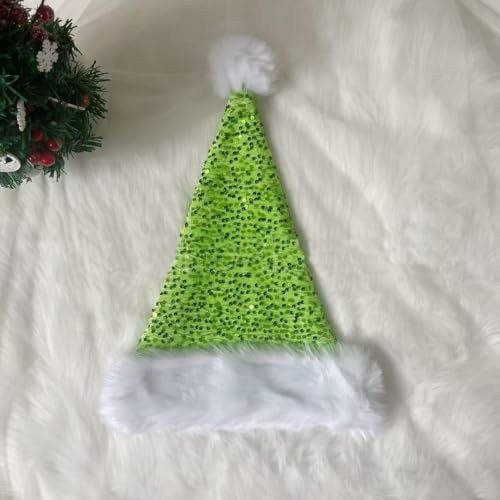 YYCRAFT Pailletten-Weihnachtsmannmütze für Erwachsene, Unisex, Neujahr, festliche Party, Weihnachtszubehör, 2 Stück, Limettengrün YYCRAFT Pailletten-Weihnachtsmannmütze für Erwachsene, Unisex, Neujahr, festliche Party, Weihnachtszubehör, 2 Stück, Limettengrün von YYCRAFT