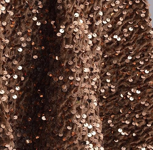YYCRAFT Samt-Pailletten-Stretchstoff von The Yard Samt-Pailletten, 2-Wege-Stretchstoff für Mode, Handwerk, Hintergründe, 2 m, Braun YYCRAFT Samt-Pailletten-Stretchstoff von The Yard Samt-Pailletten, 2-Wege-Stretchstoff für Mode, Handwerk, Hintergründe, 2 m, Braun von YYCRAFT