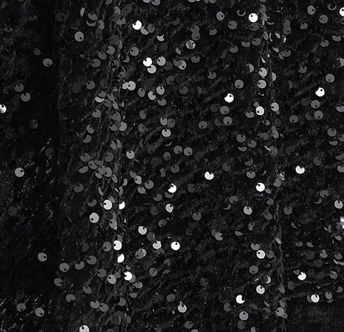 YYCRAFT Samt-Pailletten-Stretchstoff von The Yard Samt-Pailletten, 2-Wege-Stretchstoff für Mode, Handwerk, Hintergründe, 2 m, Schwarz YYCRAFT Samt-Pailletten-Stretchstoff von The Yard Samt-Pailletten, 2-Wege-Stretchstoff für Mode, Handwerk, Hintergründe, 2 m, Schwarz von YYCRAFT