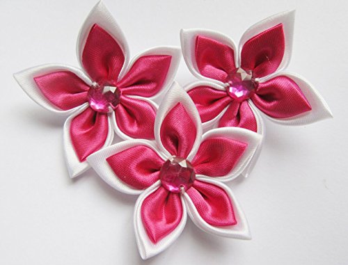YYCRAFT Satin-Blumenband mit Strasssteinen, 5,1 cm, Pink, 20 Stück YYCRAFT Satin-Blumenband mit Strasssteinen, 5,1 cm, Pink, 20 Stück von YYCRAFT