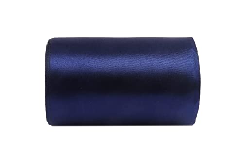 YYCRAFT Satinband, 10,2 cm breit, Satin-Stoffspule für große Eröffnungszeremonie, Hochzeit, Geburtstag, Party, Dekoration, Geschenk, Handwerk (22 m, Marineblau) von YYCRAFT
