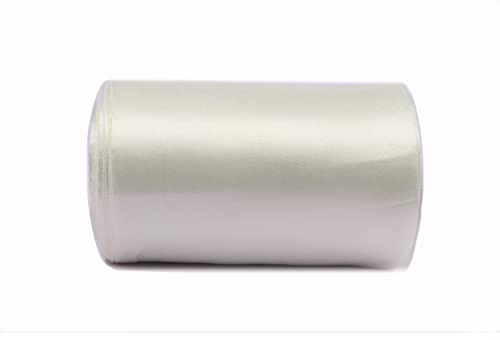 YYCRAFT Satinband, 15,2 cm breit, Satin-Stoffspule für große Eröffnungszeremonie, Hochzeit, Geburtstag, Party, Dekoration, Geschenk, Handwerk (22 Meter, Elfenbein) von YYCRAFT