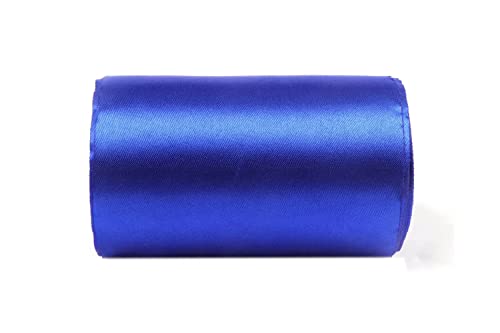 YYCRAFT Satinband, 15,2 cm breit, Satin-Stoffspule für große Eröffnungszeremonie, Hochzeit, Geburtstag, Party, Dekoration, Geschenk, Handwerk (22 Meter, Königsblau) von YYCRAFT