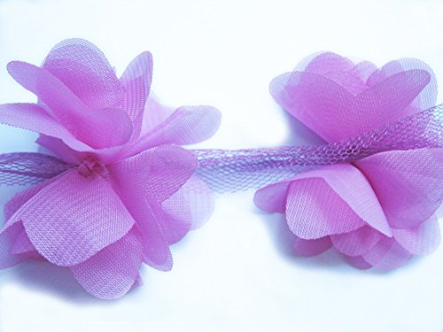 YYCRAFT Spitzenband, Chiffon, Blumen-Design, 5 cm, Lila YYCRAFT Spitzenband, Chiffon, Blumen-Design, 5 cm, Lila von YYCRAFT
