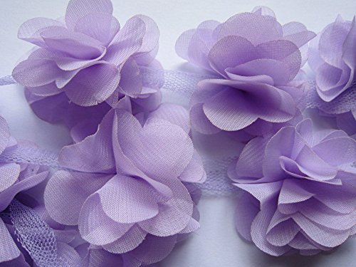 YYCRAFT Spitzenband, Chiffon, Blumen-Design, 5 cm YYCRAFT Spitzenband, Chiffon, Blumen-Design, 5 cm von YYCRAFT