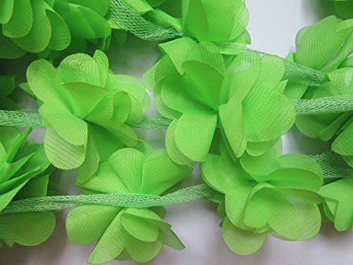 YYCRAFT Spitzenband, Chiffon-Blume, 5 cm, Limettengrün YYCRAFT Spitzenband, Chiffon-Blume, 5 cm, Limettengrün von YYCRAFT