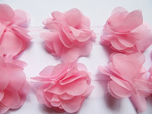 YYCRAFT 3D-Chiffon-Spitzenborte, Brautsträuße, 6,3 cm, Rosa, 4,5 m YYCRAFT 3D-Chiffon-Spitzenborte, Brautsträuße, 6,3 cm, Rosa, 4,5 m von YYCRAFT